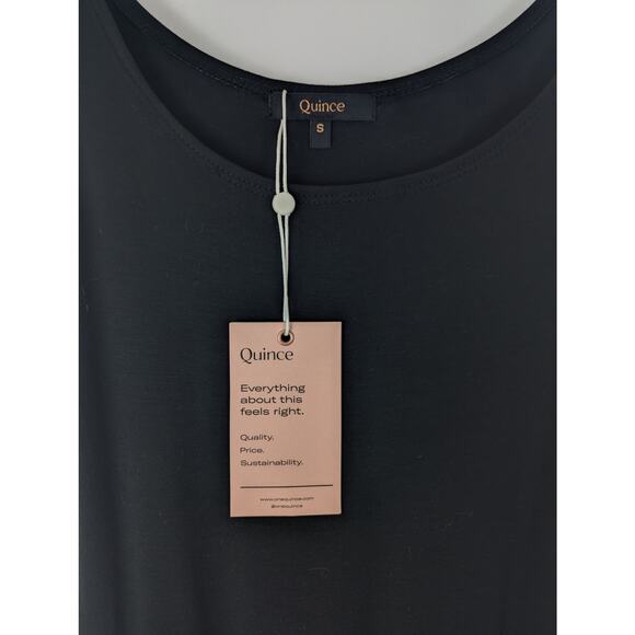 Quince Womens Black Tencel Jersey Sleeveless Fit & Flare Midi Dress NWT Size S - Picture 4 of 9